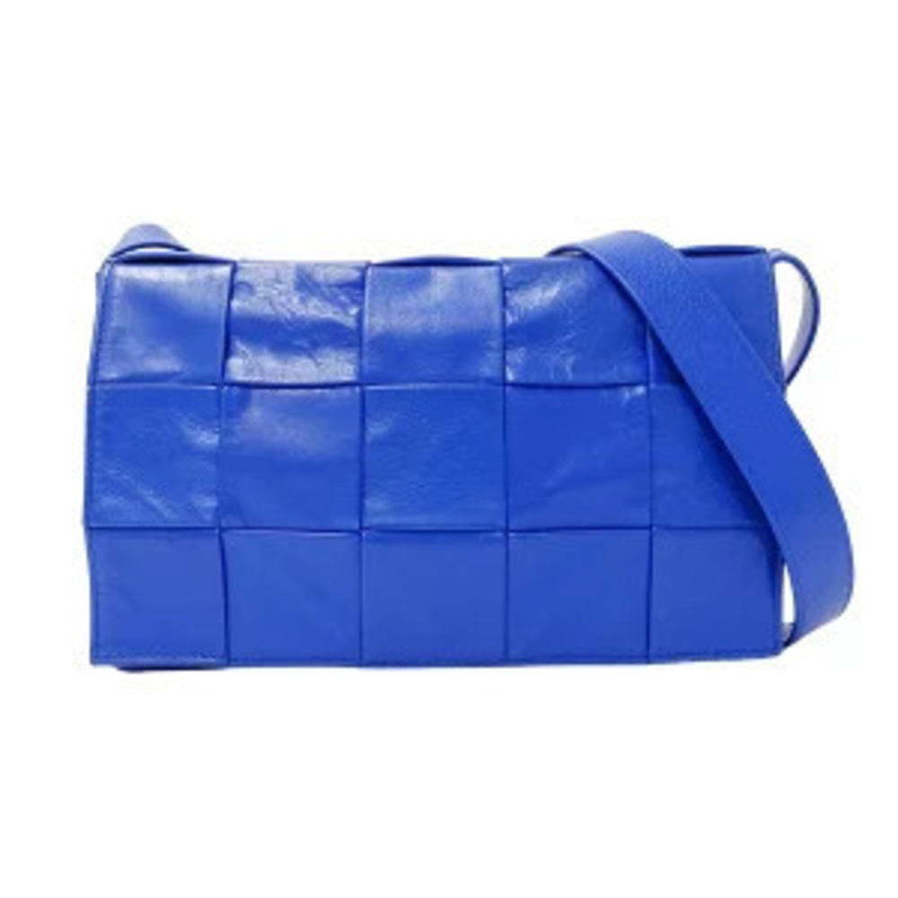Bottega Veneta Bag Shoulder Leather Cassette Blue Crossbody Flap